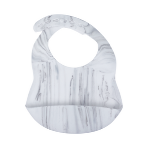 White and grey marble effect baby bib